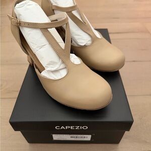 Capezio Women's Beige T-Strap Heels